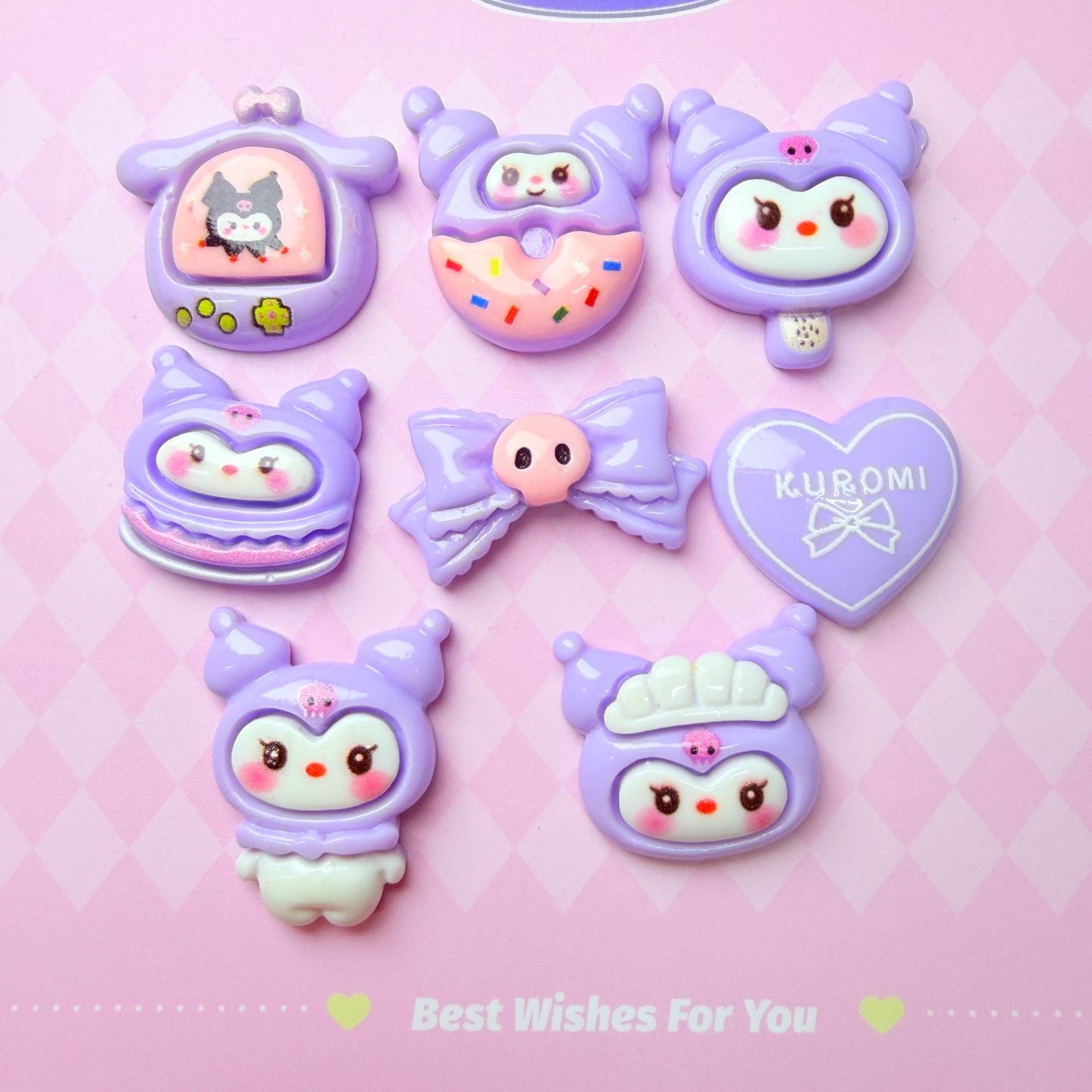 Purple Bunny charms 8pc