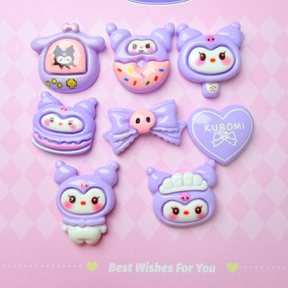 Purple Bunny charms 8pc