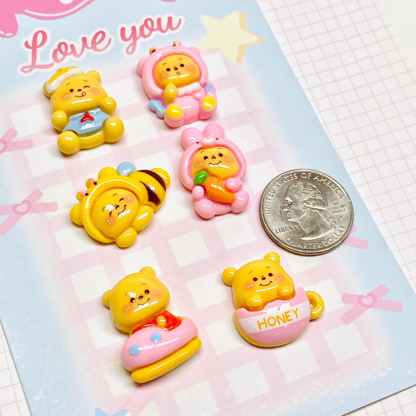 Baby Yellow bear Charms 5pc