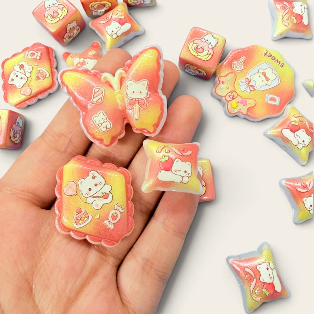 Strawberry Cat Shimmer Beads 25pz