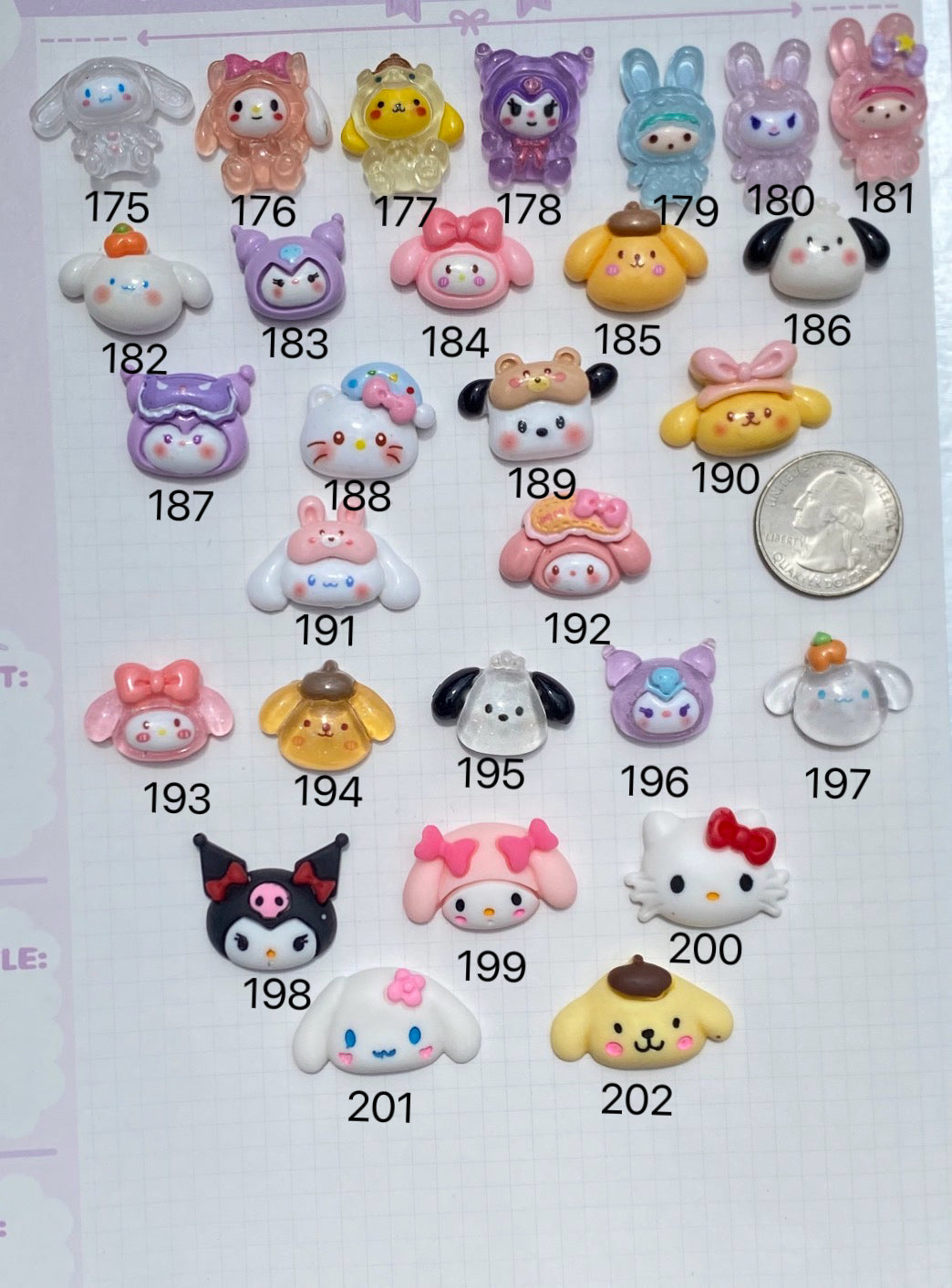 Kawaii character heads charms