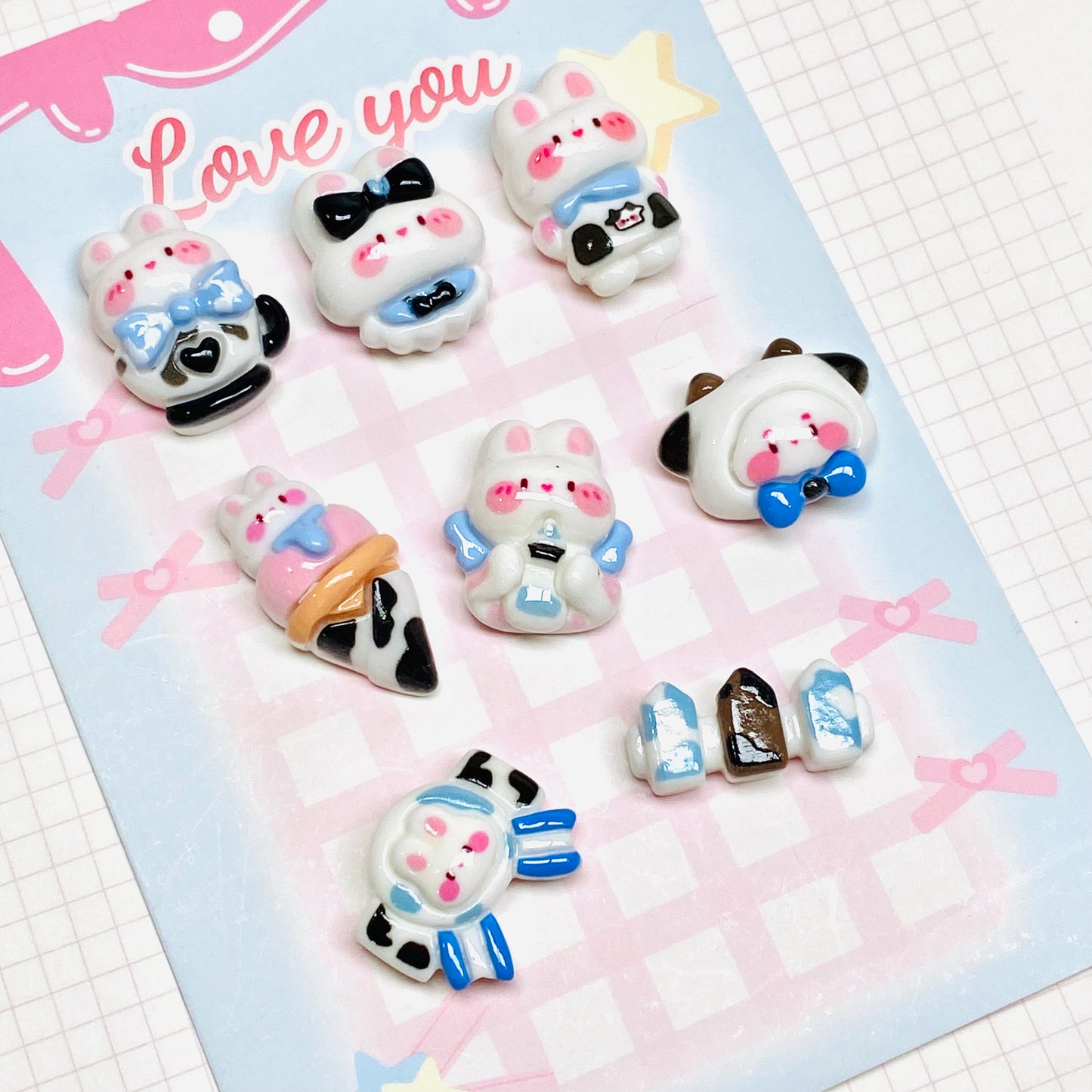 Milky Bunny Charms 5pc