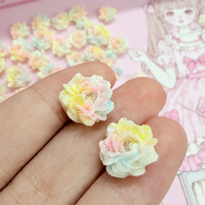 50pc mini dreamy flower soft charm mix 5mm-10mm