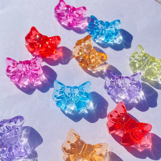 12 pc medium acrylic glossy bow beads