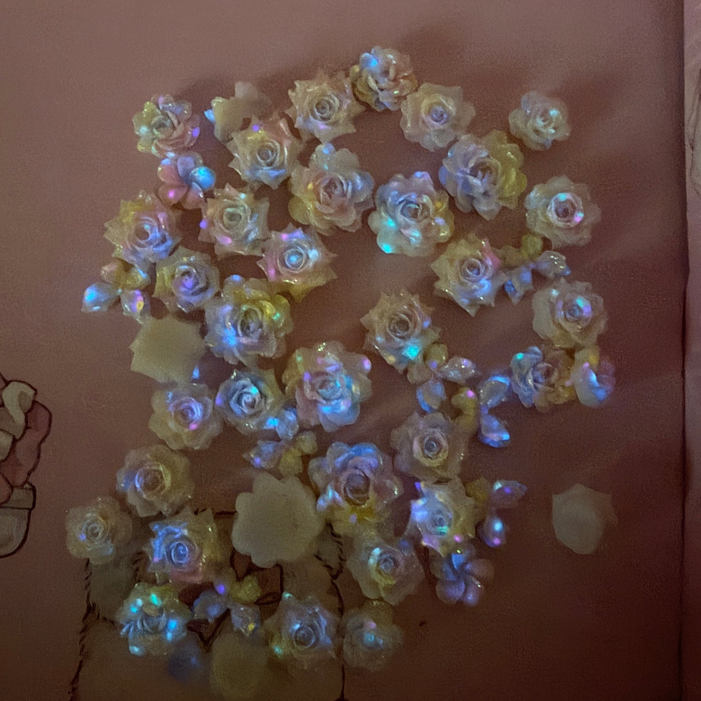 50pc mini dreamy flower soft charm mix 5mm-10mm