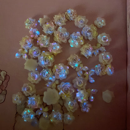50pc mini dreamy flower soft charm mix 5mm-10mm