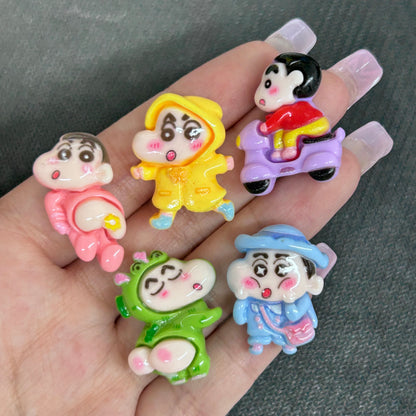 Cartoon kindergarten boy charms 5pc