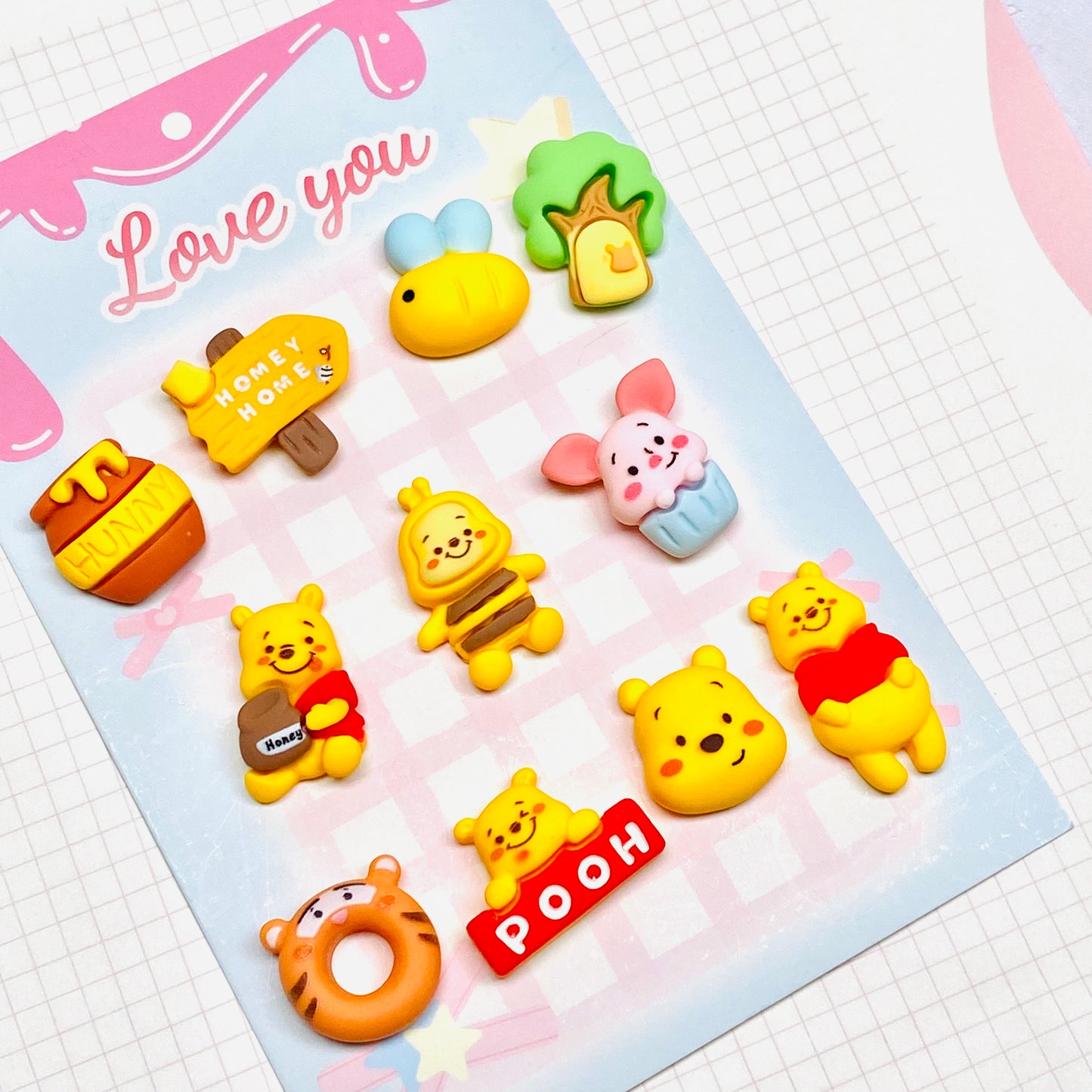 Yellow Bear forest Charms 5pc