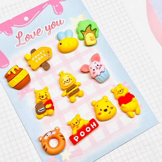 Yellow Bear forest Charms 5pc