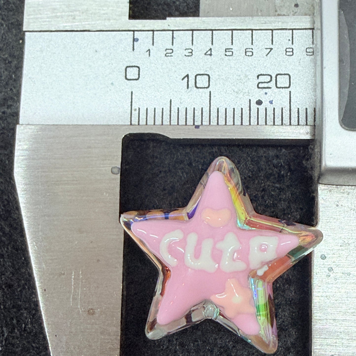 Purple Cute Star Hand painted Beads 5pc