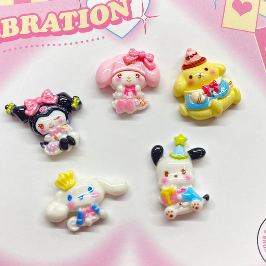 Pretty Cartoon Charms 5pc