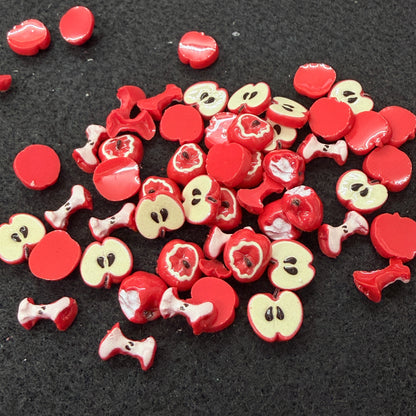 30pc mini apple charm mix 10mm