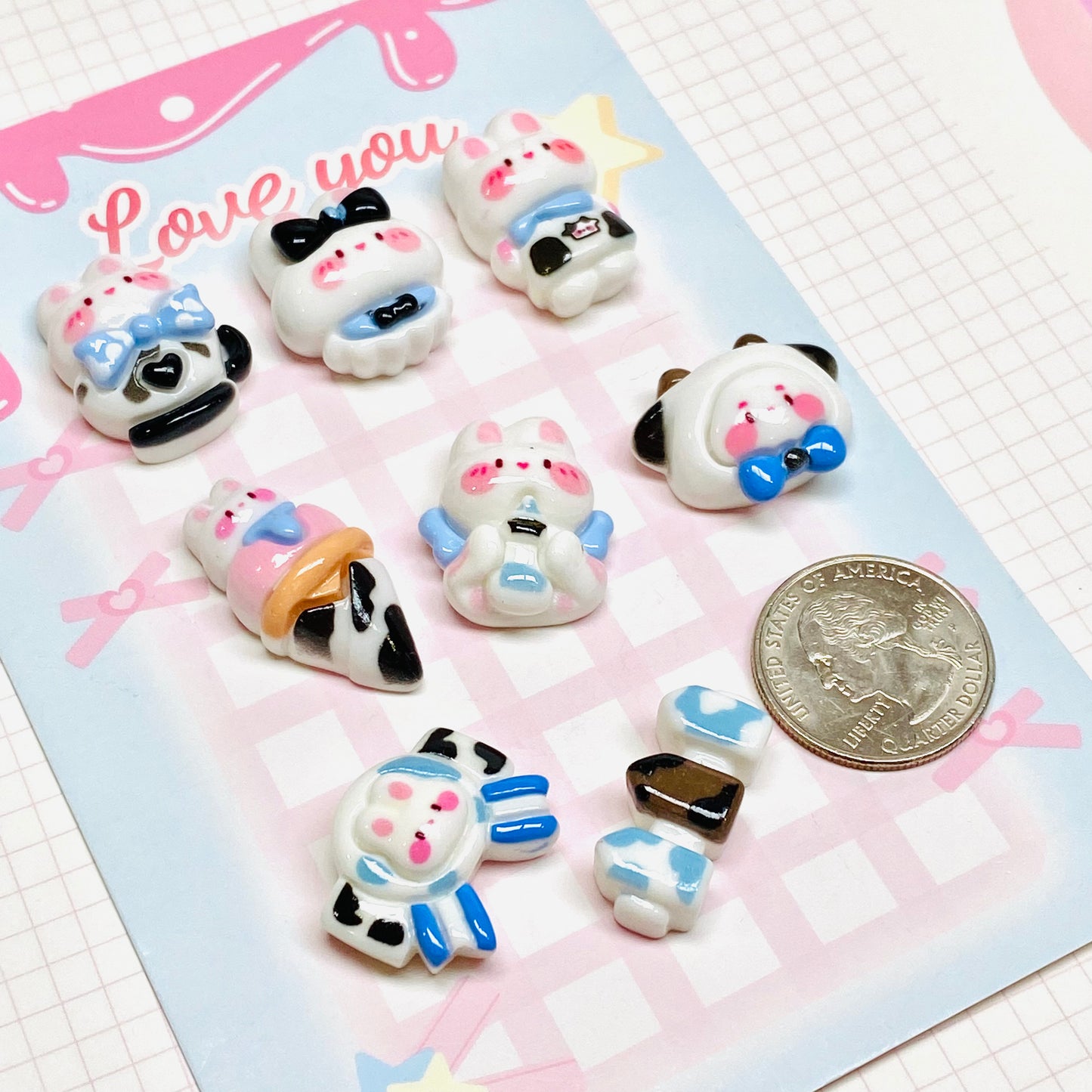 Milky Bunny Charms 5pc