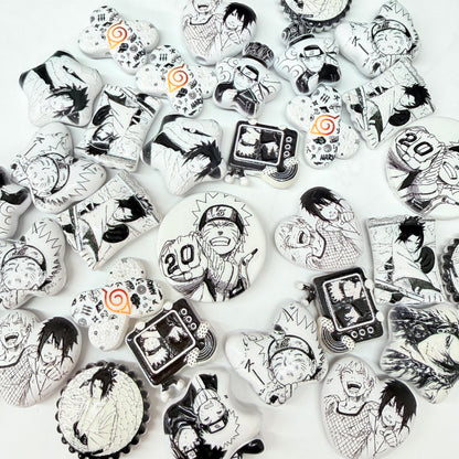 Black n white cartoon beads set 20pc
