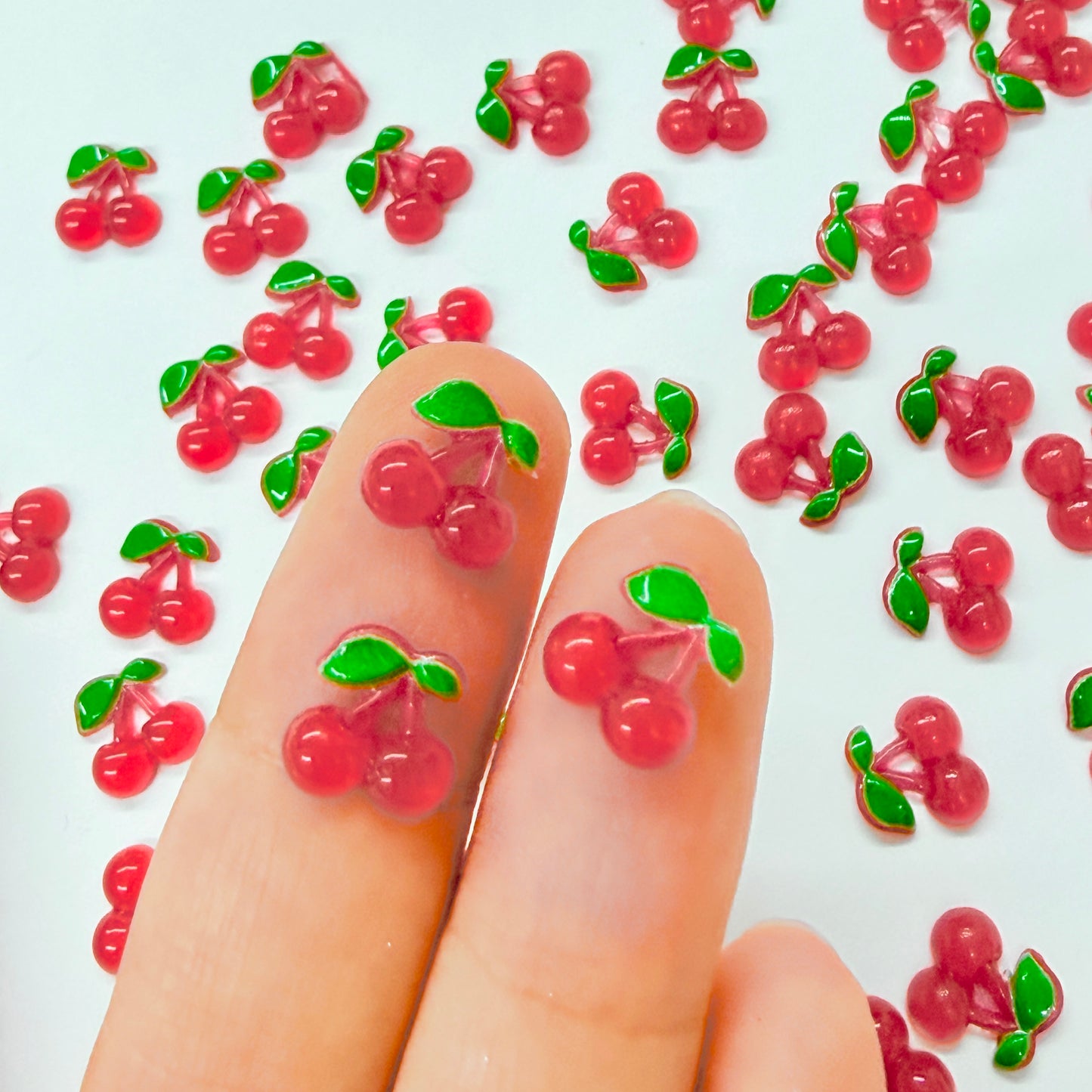 50pc mini cherry charm mix 8mm