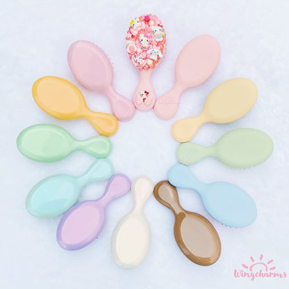 Decoden Hairbrush Blank, Decoden Haircomb, Soft Hairbrush, Pastel Color Matte Hairbrush