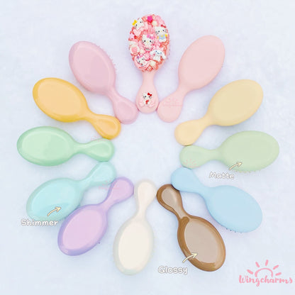 Decoden Hairbrush Blank, Decoden Haircomb, Soft Hairbrush, Pastel Color Matte Hairbrush