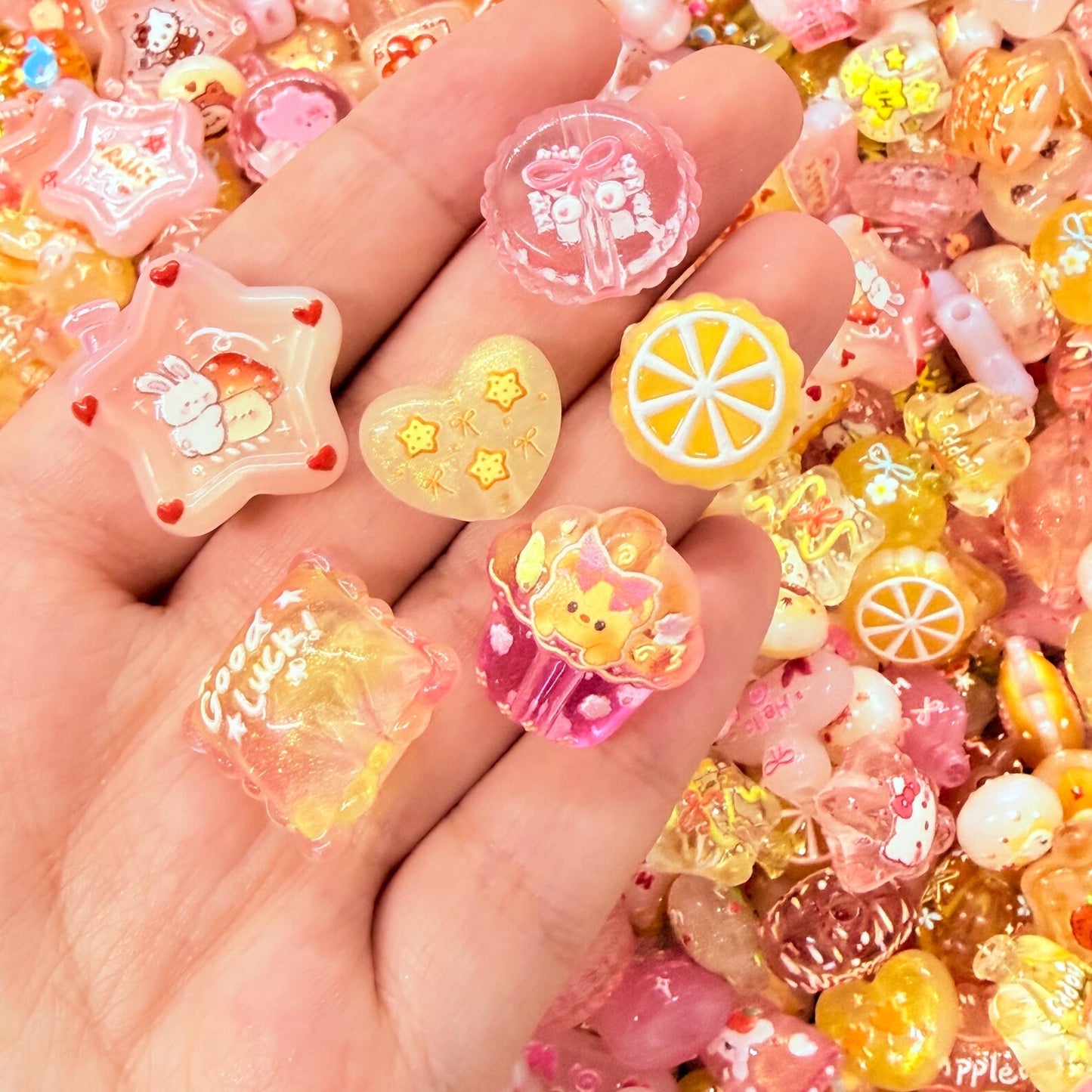 Fruit Punch shade Acrylic Beads Mix