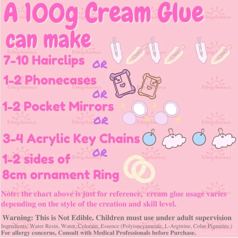 WINGCHARMS 100g Decoden Cream Glue