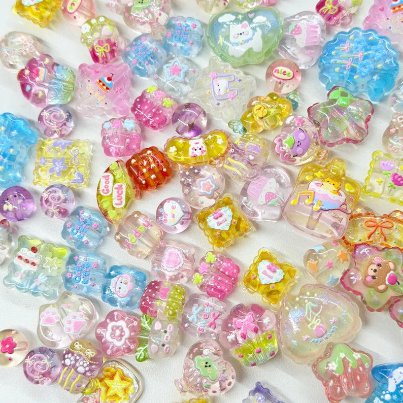 Kawaii shimmer Jelly Acrylic Beads Mix
