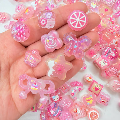 Candy Pink Kawaii Acrylic Beads Mix