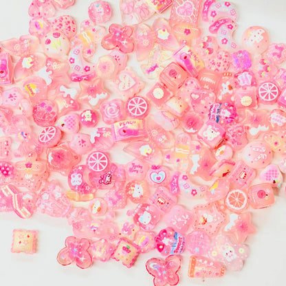 Candy Pink Kawaii Acrylic Beads Mix
