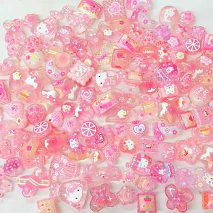 Candy Pink Kawaii Acrylic Beads Mix