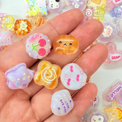 Purple and orange Kawaii Acrylic Beads Mix