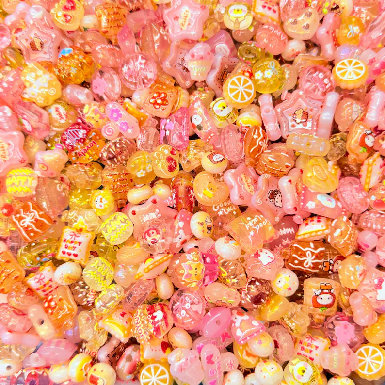 Fruit Punch shade Acrylic Beads Mix