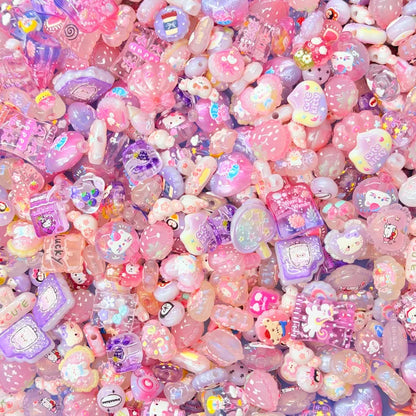 Lavender Pink Purple Kawaii Acrylic Beads Mix
