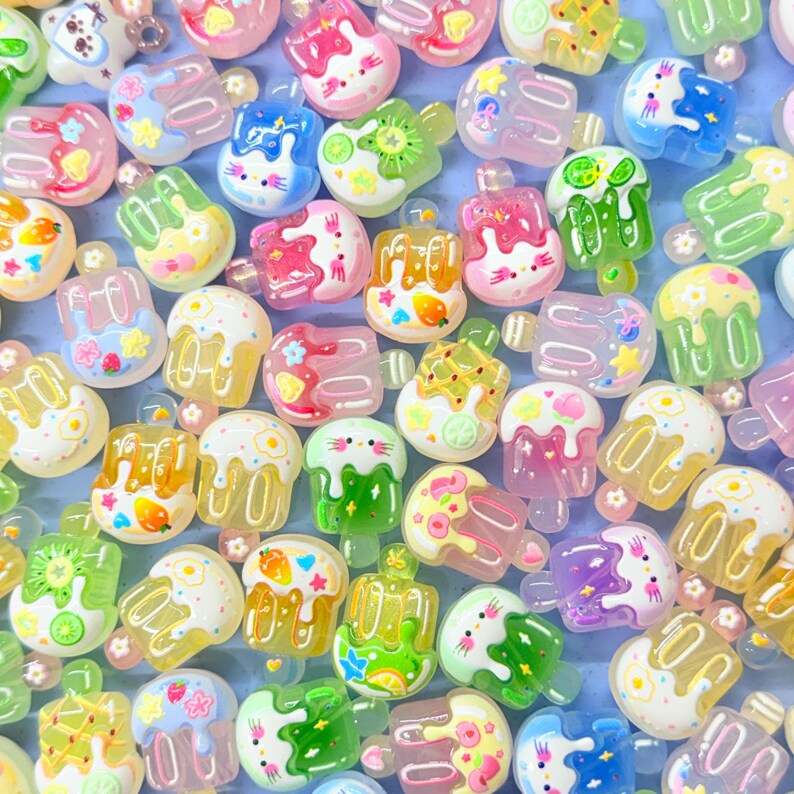 Ice Cream Popsicles Kawaii Acrylic Beads Mix