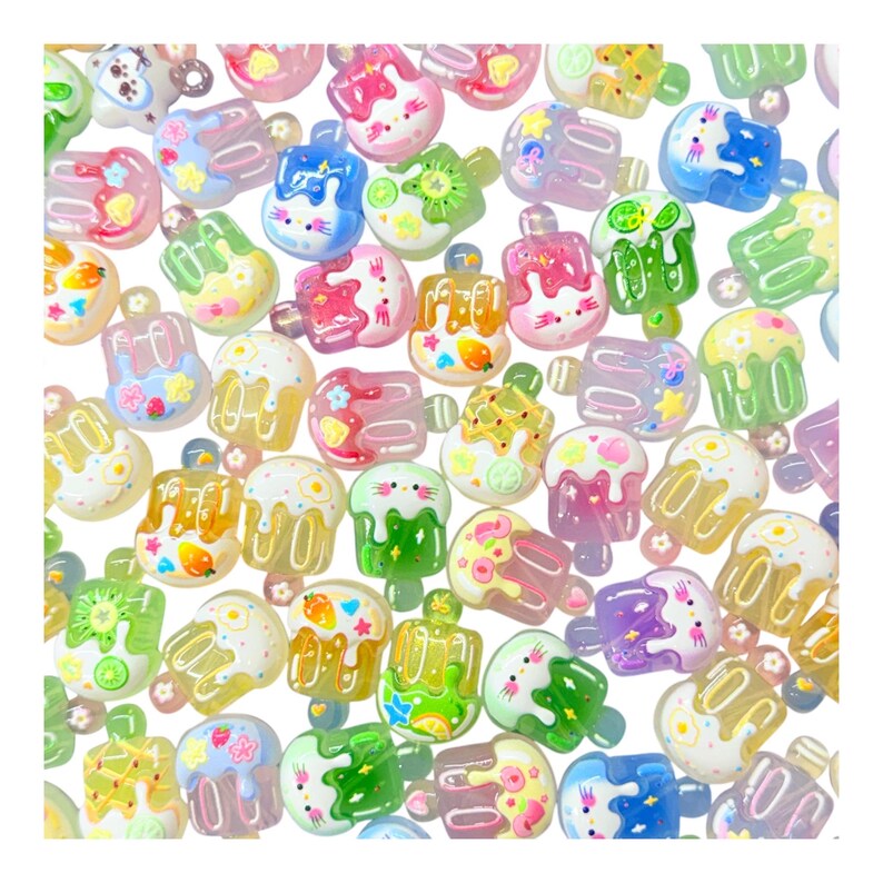 Ice Cream Popsicles Kawaii Acrylic Beads Mix