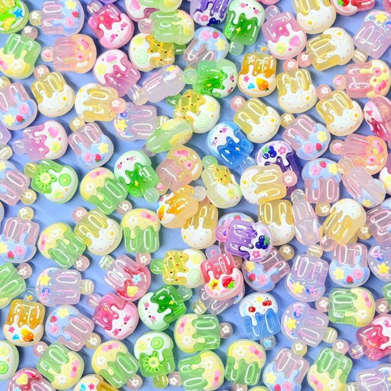 Ice Cream Popsicles Kawaii Acrylic Beads Mix
