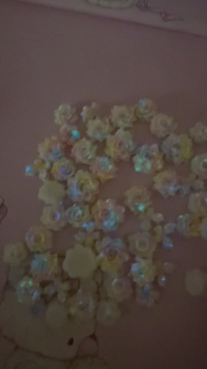 50pc mini dreamy flower soft charm mix 5mm-10mm
