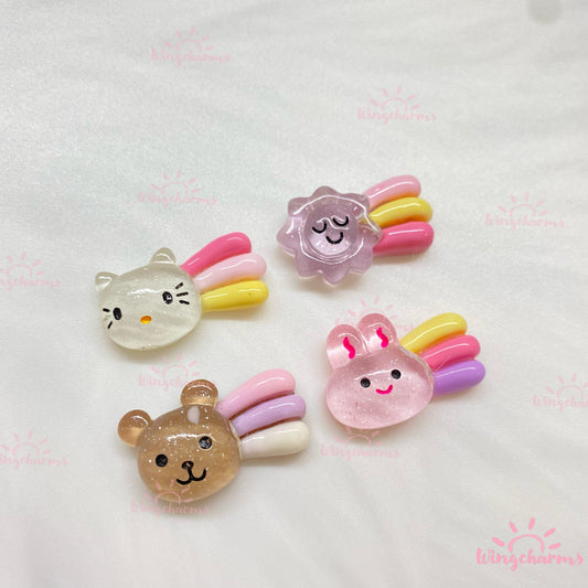 Cartoon Animal Rainbow Charms set of 4