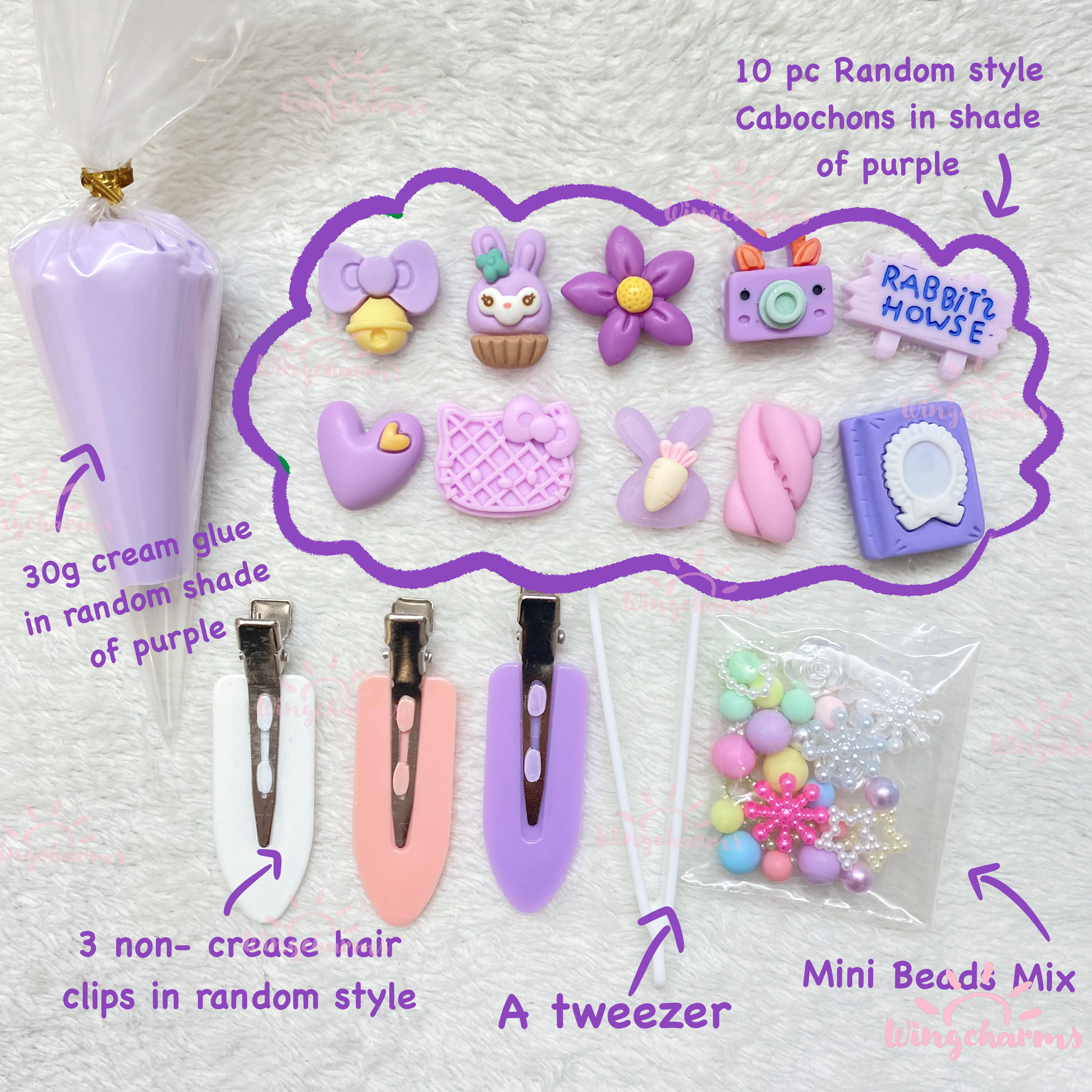 DIY Decoden Supply Kit Cream Glue Great for Beginners Children Birthday  Parties DIY Kits Hair Brush Compact Mirror Mirror Brush 2in1 