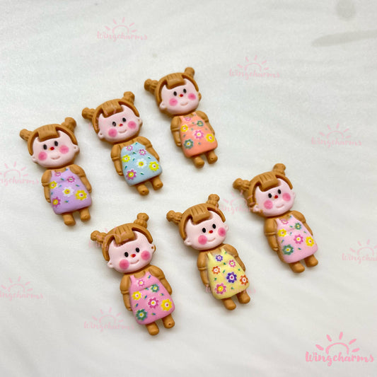 Cartoon Dolls Charms set of 6