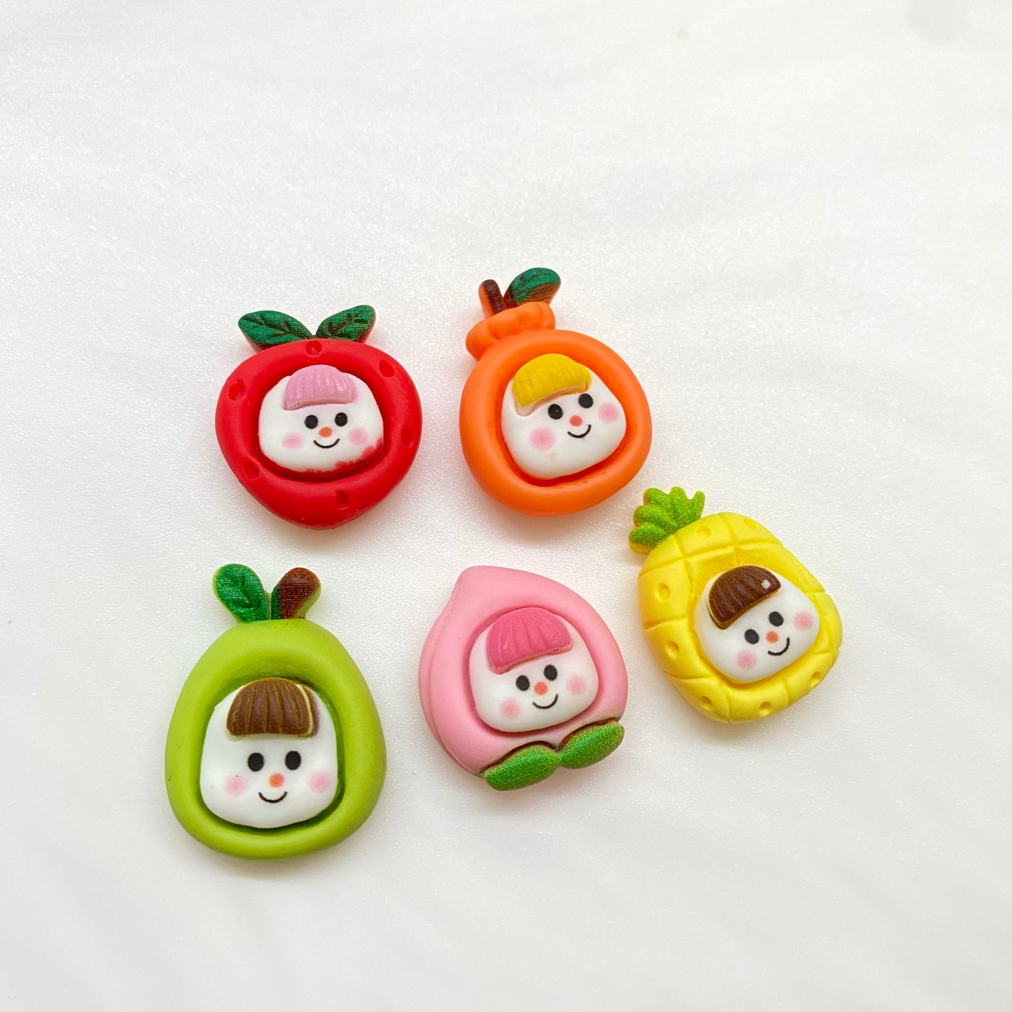 Fruit Cartoon Charms set of 5