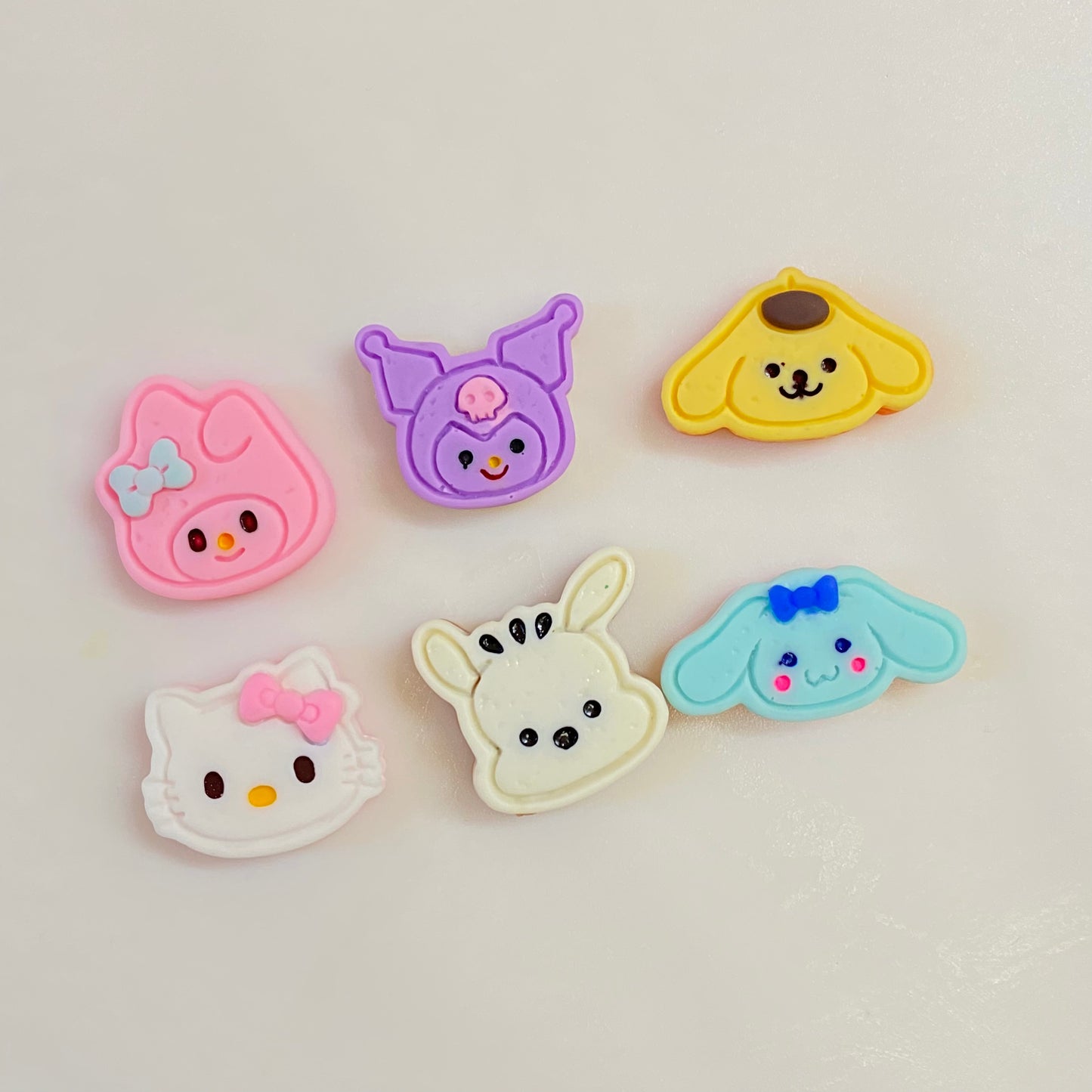 Matte Cartoon Cookie charms  set of 6